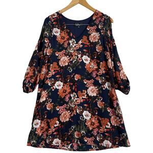 Lulus dress Women's Small shift Navy Blue‎ Floral Shift dress
